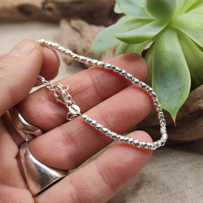 BRACCIALE ARGENTO catena a cilindri diamantati - DAVID