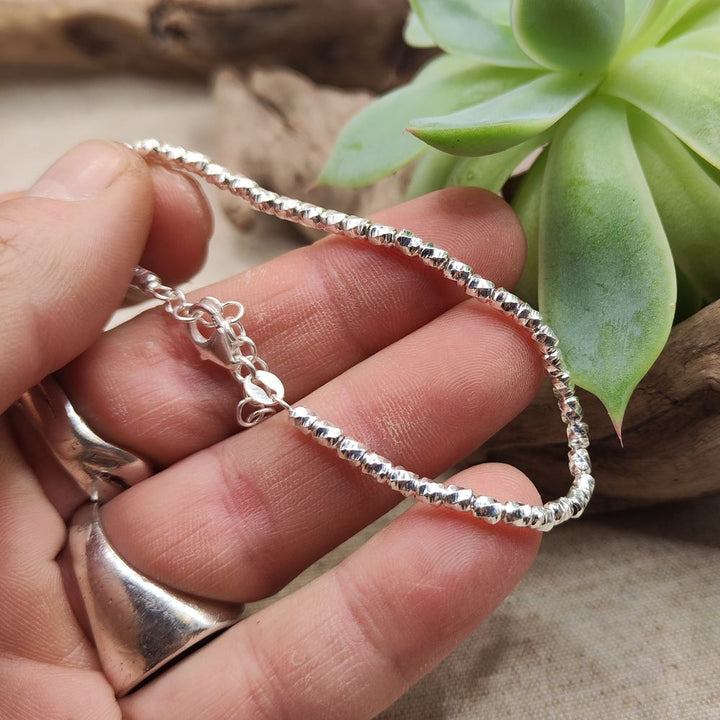 BRACCIALE ARGENTO catena a cilindri diamantati - DAVID