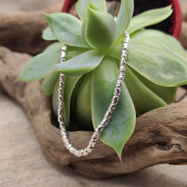 BRACCIALE ARGENTO catena a cilindri diamantati - DAVID