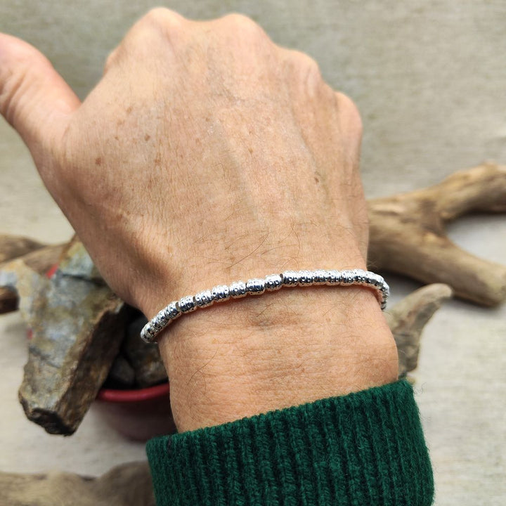 BRACCIALE ARGENTO catena a cilindri diamantati - NIAMBI