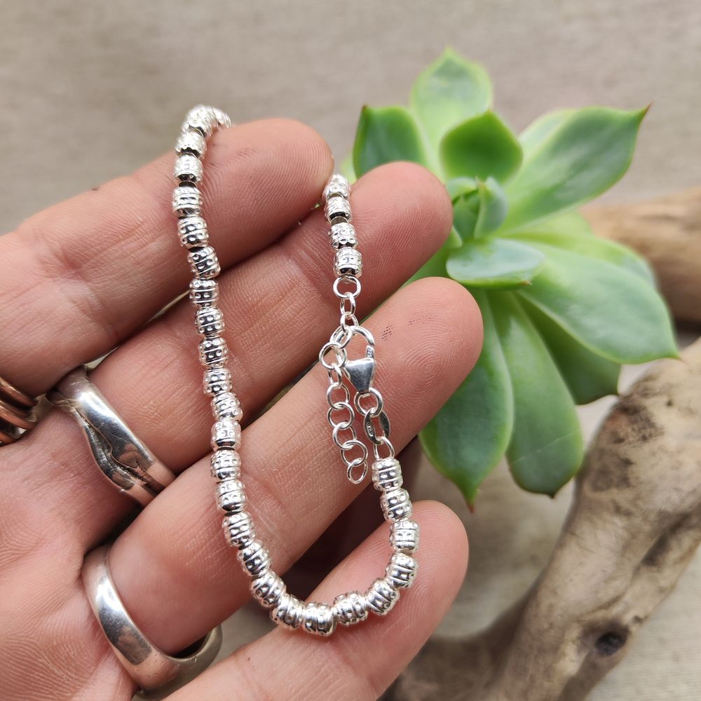 BRACCIALE ARGENTO catena a cilindri diamantati - NIAMBI