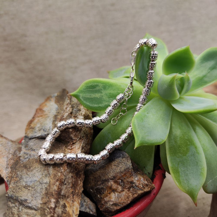 BRACCIALE ARGENTO catena a cilindri diamantati - NIAMBI