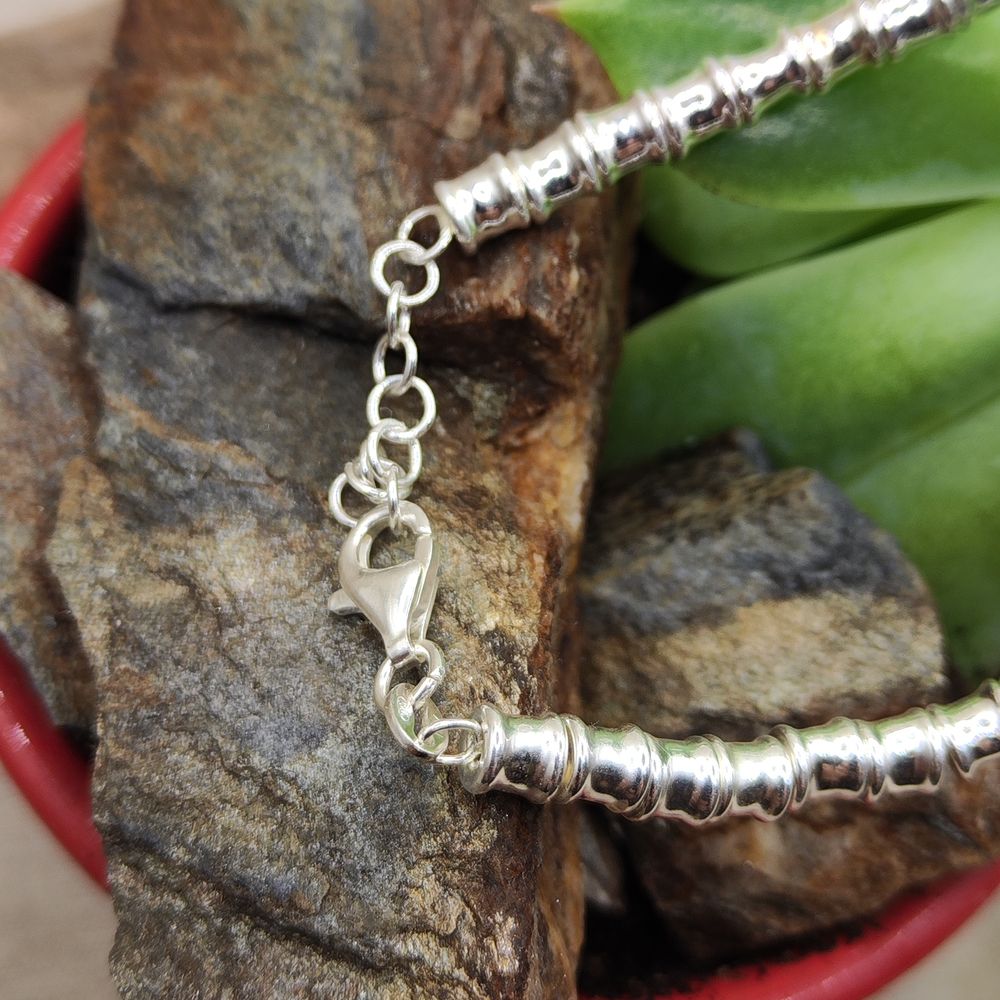 BRACCIALE ARGENTO catena a cilindri - WILLY Chiusura