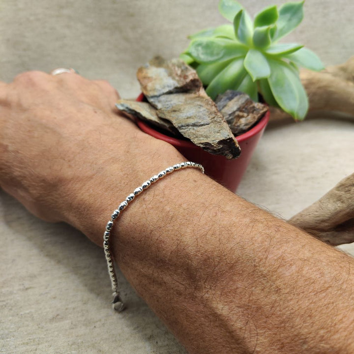 BRACCIALE ARGENTO catena a olive diamantate - EVO