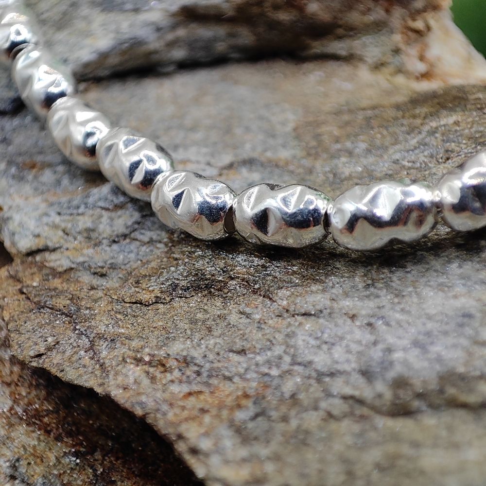 BRACCIALE ARGENTO catena a olive diamantate - EVO