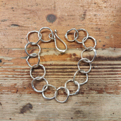 Bracciale morbido in argento 925 artigianale - CERCHIO DELLA VITA