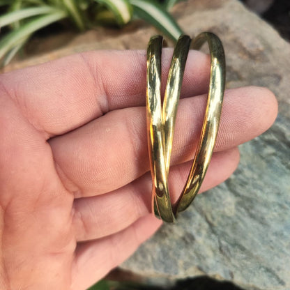 Bracciale artigianale in ottone - PRAKAT#diametro_68-mm-bombato