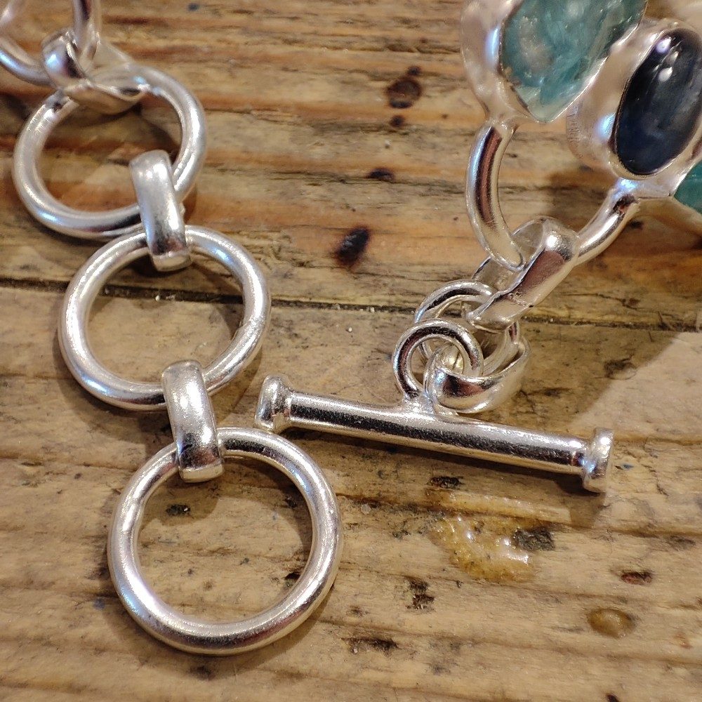 Bracciale con CRISOCOLLA in argento 925 - NARUTO