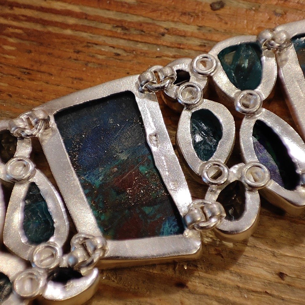 Bracciale con CRISOCOLLA in argento 925 - NARUTO