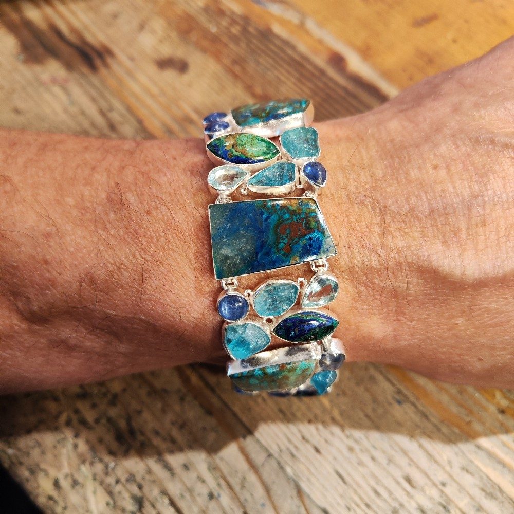 Bracciale con CRISOCOLLA in argento 925 - NARUTO