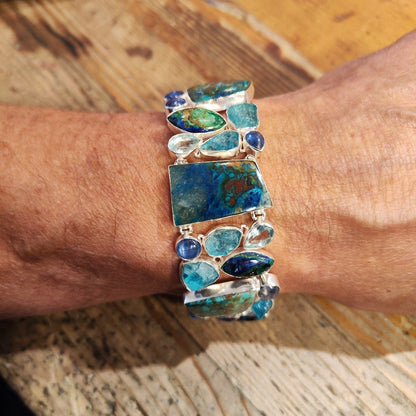 Bracciale con CRISOCOLLA in argento 925 - NARUTO