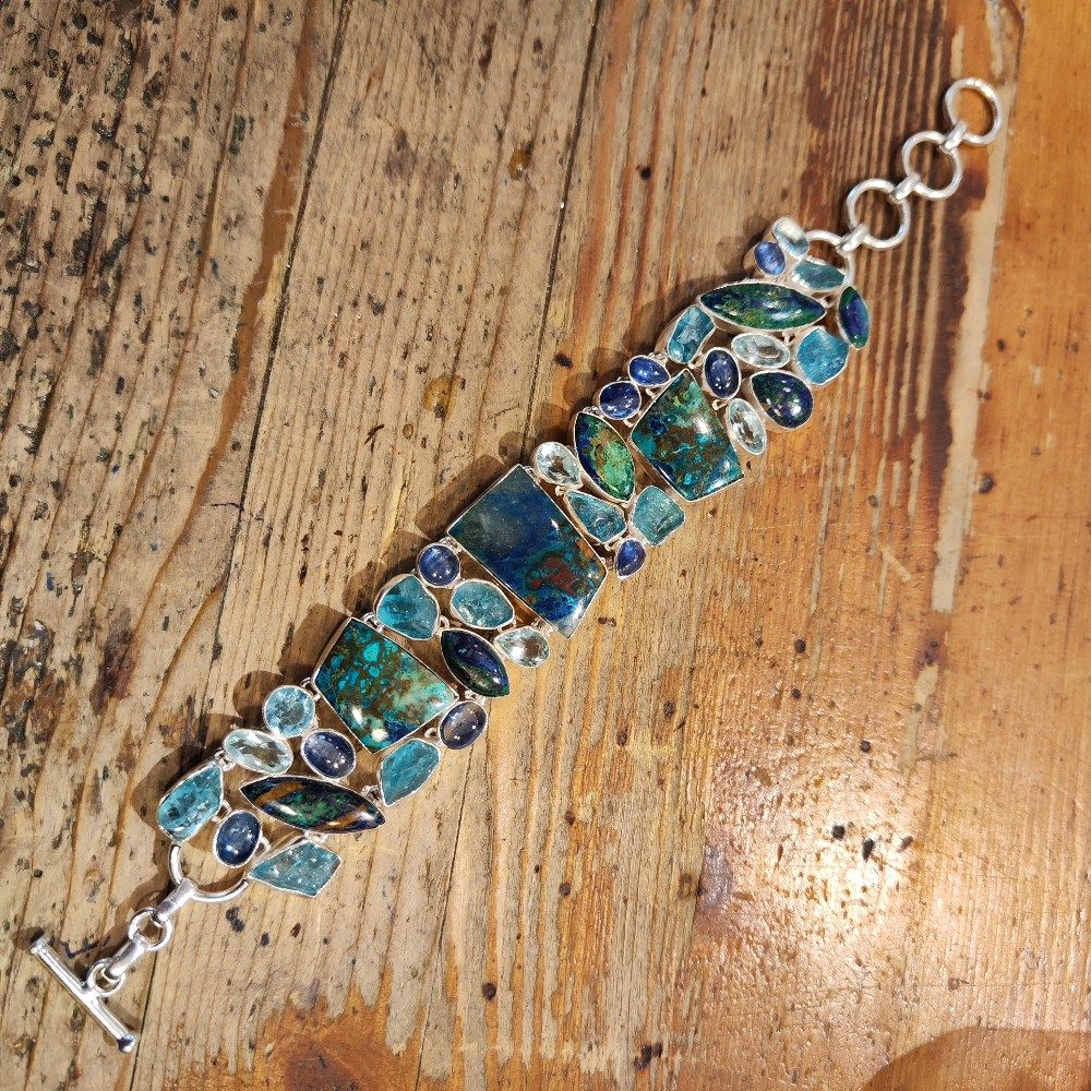 Bracciale con CRISOCOLLA in argento 925 - NARUTO