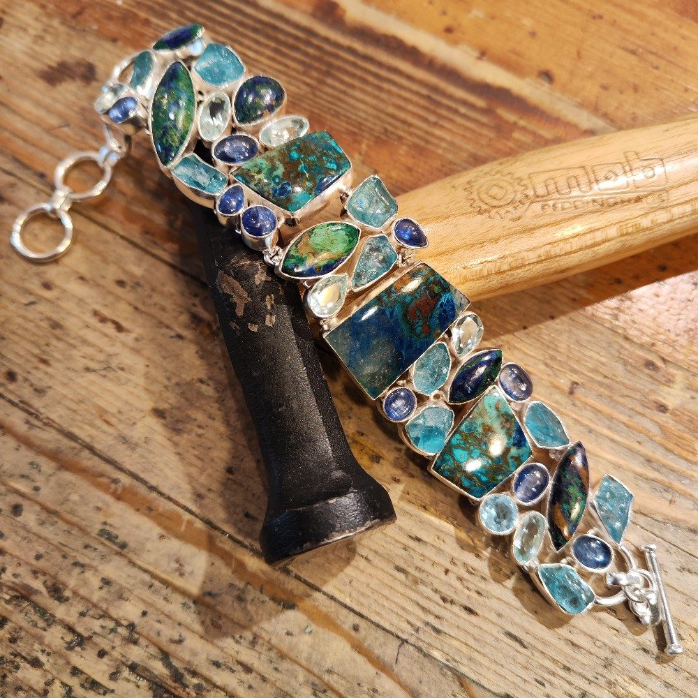 Bracciale con CRISOCOLLA in argento 925 - NARUTO