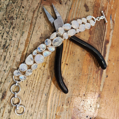 Bracciale argento 925 PIETRA DI LUNA cabouchon - DALIA