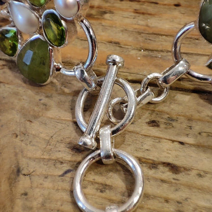 Bracciale donna argento con Prehnite - DARNISTAR