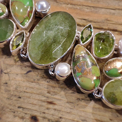 Bracciale donna argento con Prehnite - DARNISTAR