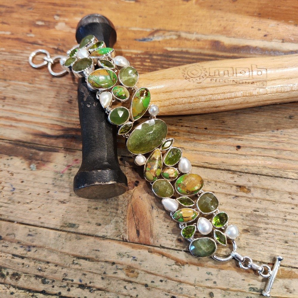 Bracciale donna argento con Prehnite - DARNISTAR