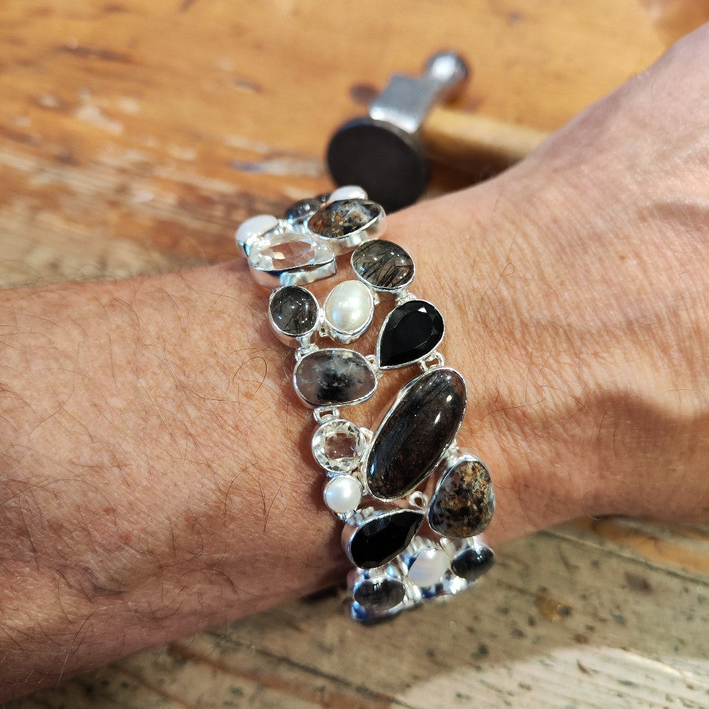 Bracciale con QURZO RUTILATO in argento 925 - NADIA