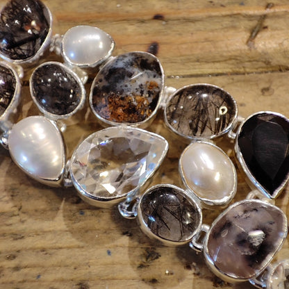Bracciale con QURZO RUTILATO in argento 925 - NADIA