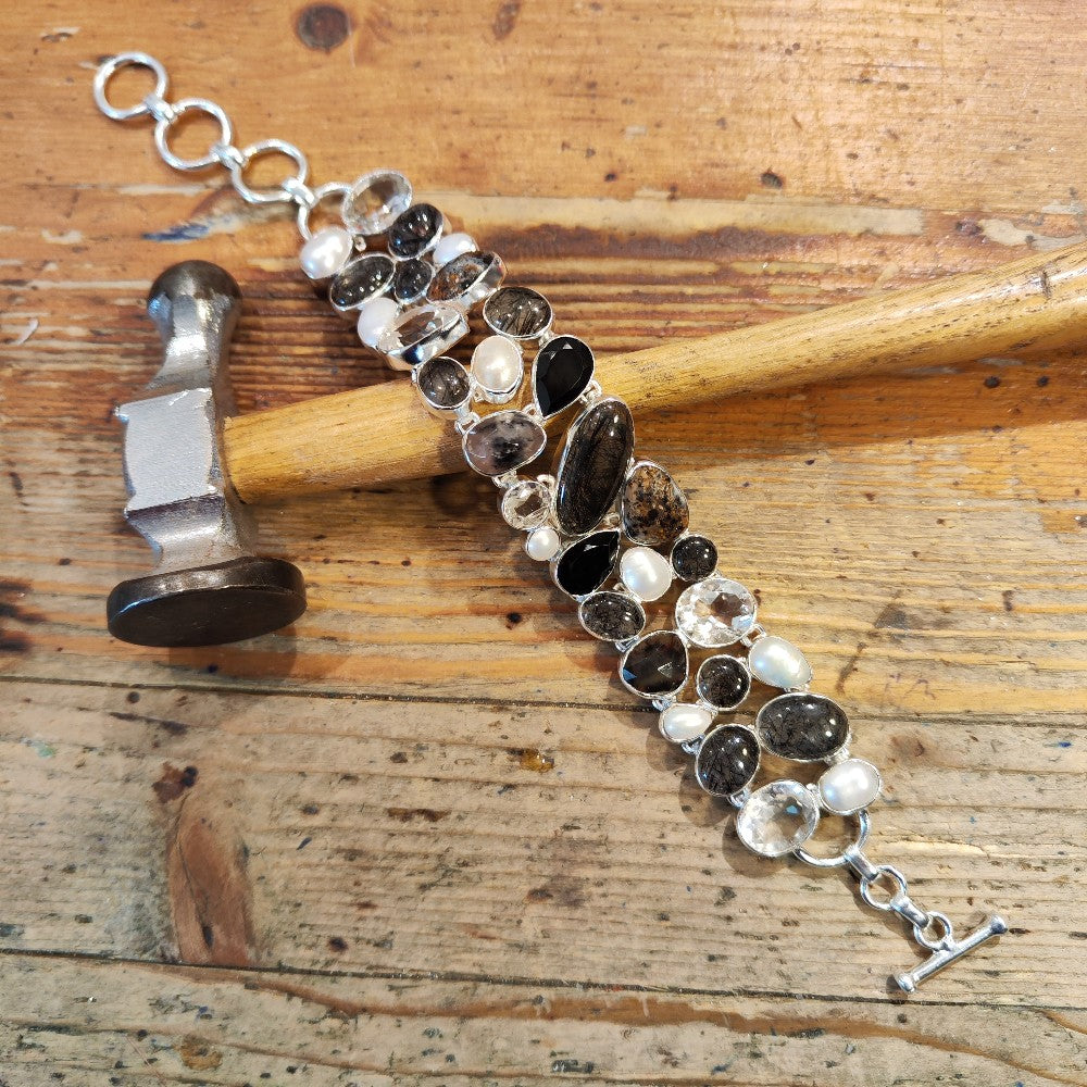 Bracciale con QURZO RUTILATO in argento 925 - NADIA