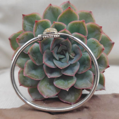 Bracciale aperto con quarzo rutilato in argento 925 - GALI