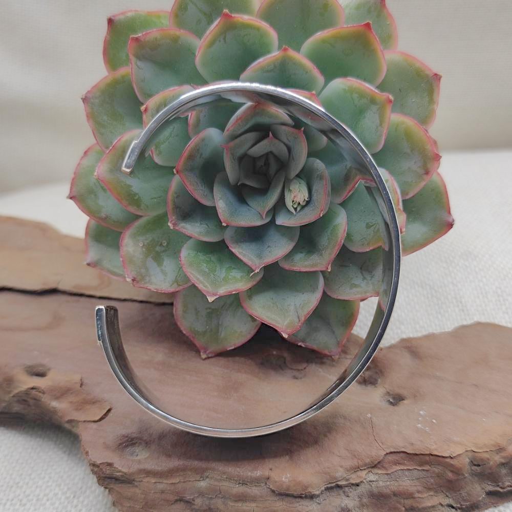 Bracciale a fascia rigido aperto in argento 925 - TRIPOLIA