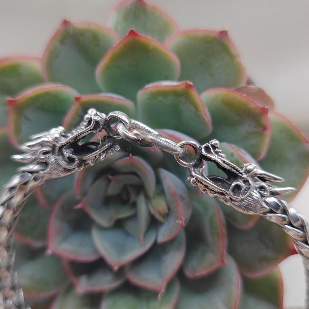 Bracciale etnico in argento 925 drago - AURANGZEB