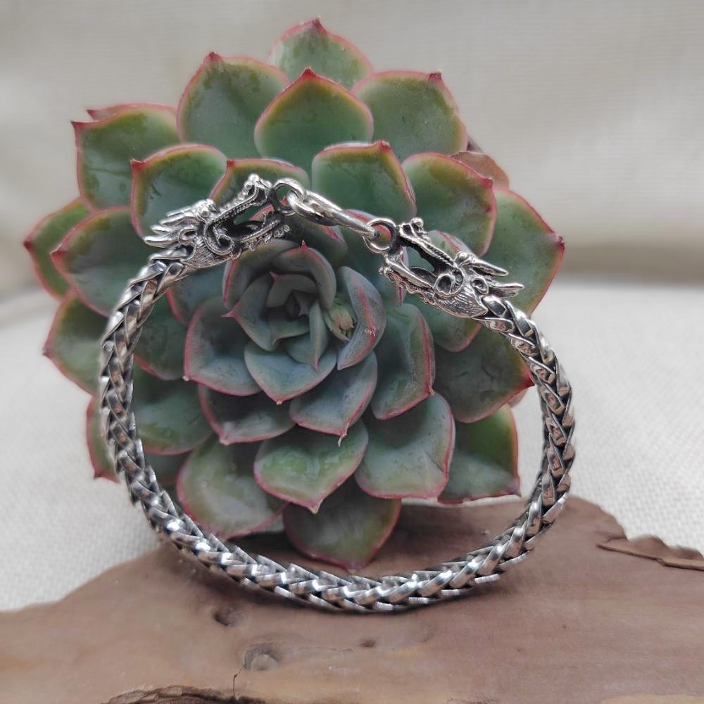 Bracciale etnico in argento 925 drago - AURANGZEB