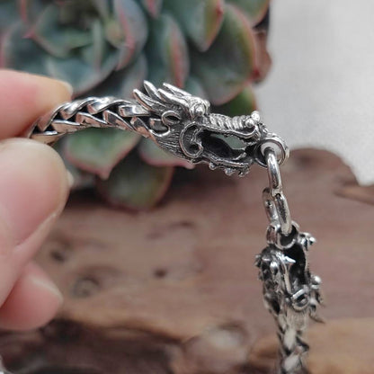 Bracciale etnico in argento 925 drago - AURANGZEB