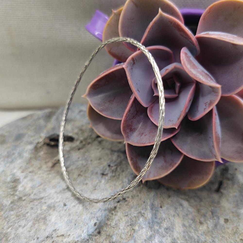 Bracciale etnico rigido in argento 925 - NOMAD