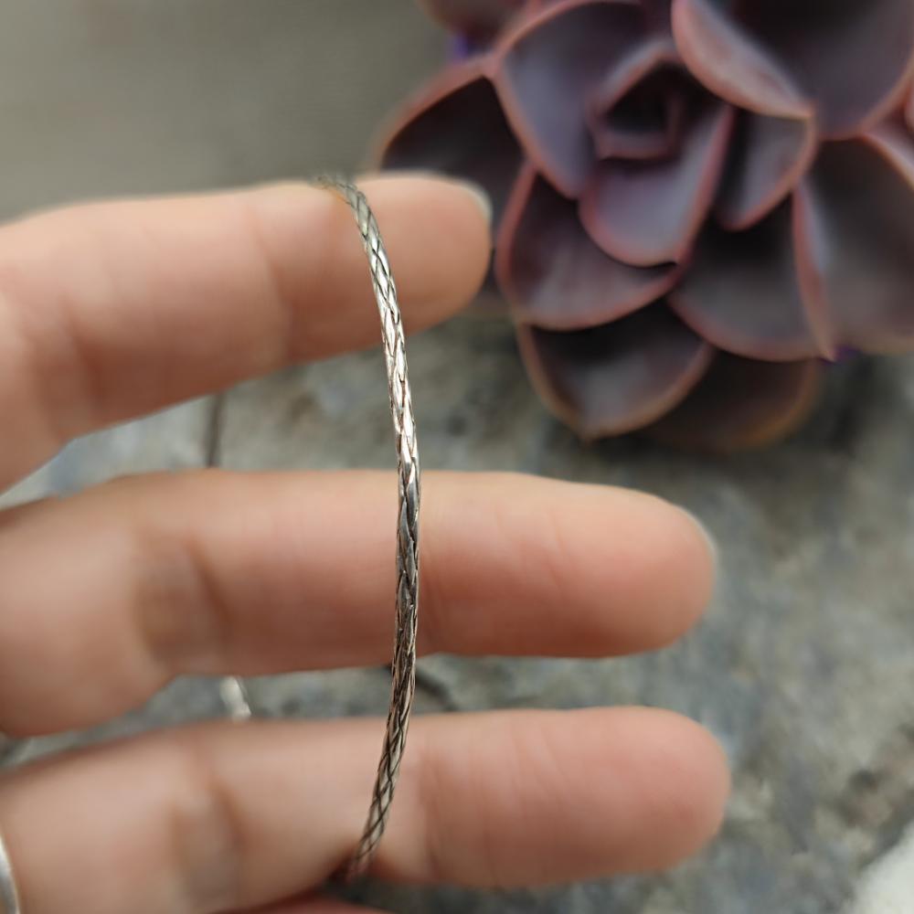 Bracciale etnico rigido in argento 925 - NOMAD