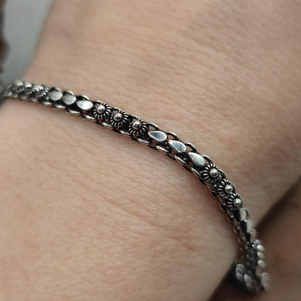 Bracciale etnico in argento 925 unisex - JANPATH