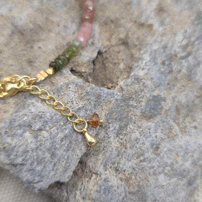 Bracciale in ottone con tormalina - SAWAI