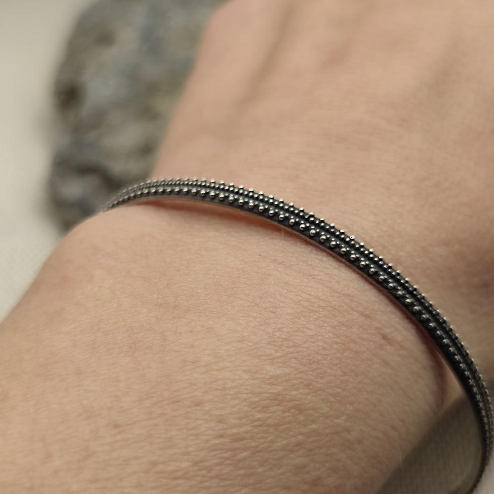 Bracciale etnico rigido in argento 925 - AMARYA
