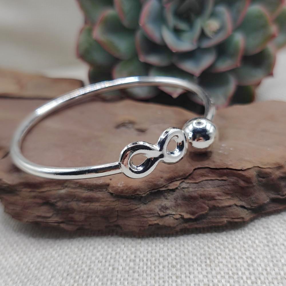 Bracciale infinito rigido aperto in argento 925 - KOLKATA