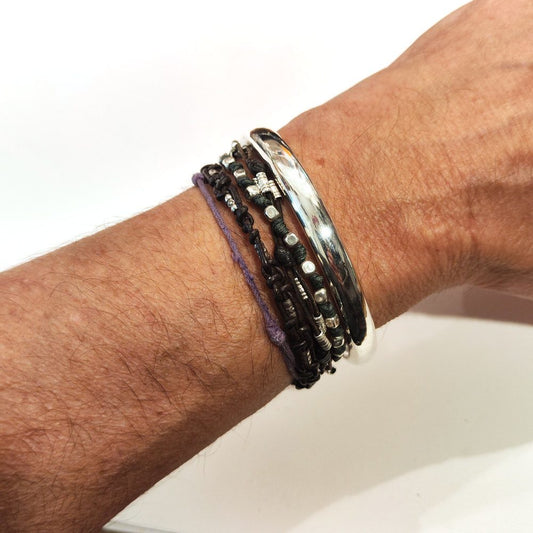 Bracciale Rigido in Argento 925 Naomi – Chiusura a Scomparsa indossato