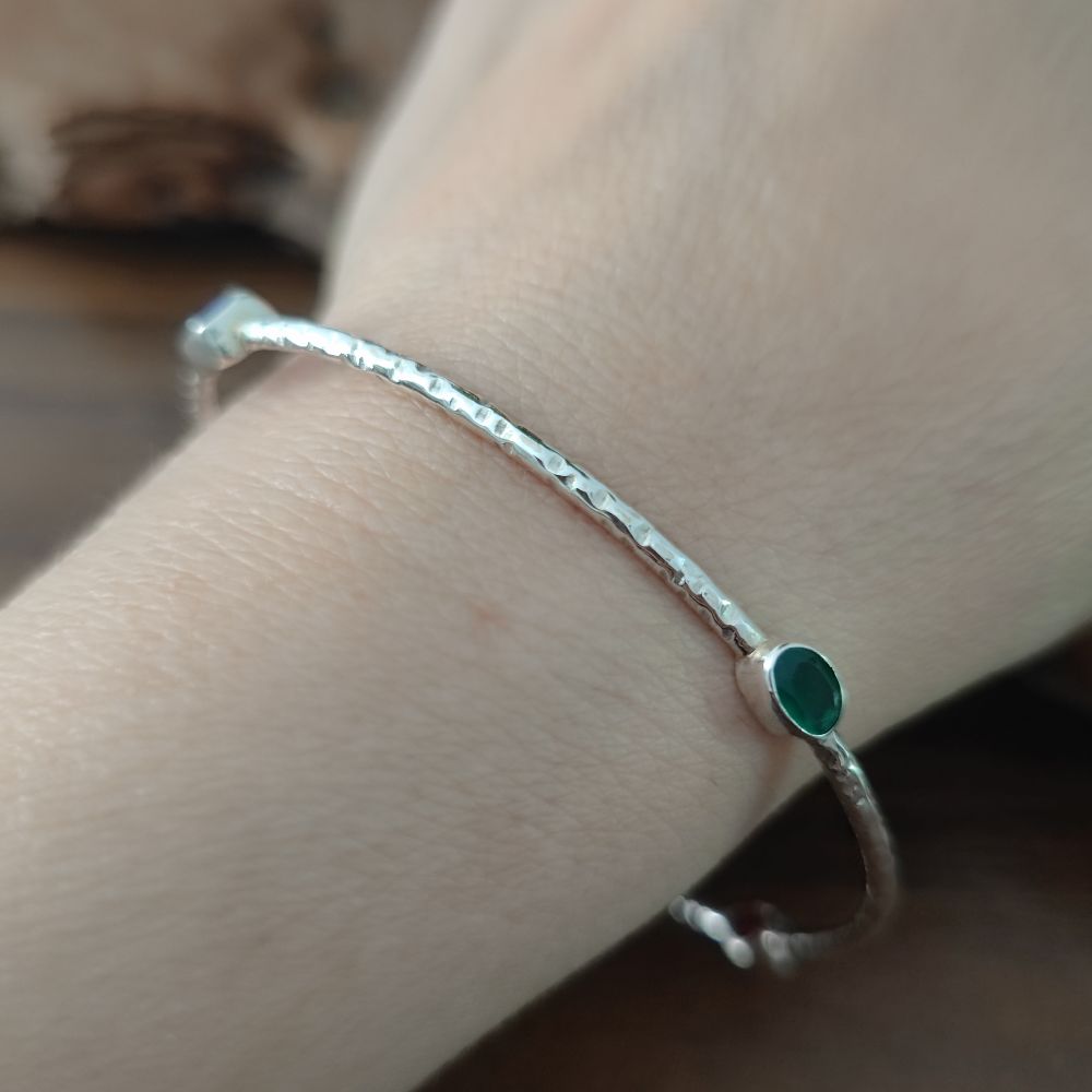 Bracciale rigido multipietra in argento 925 - KEHSPUR