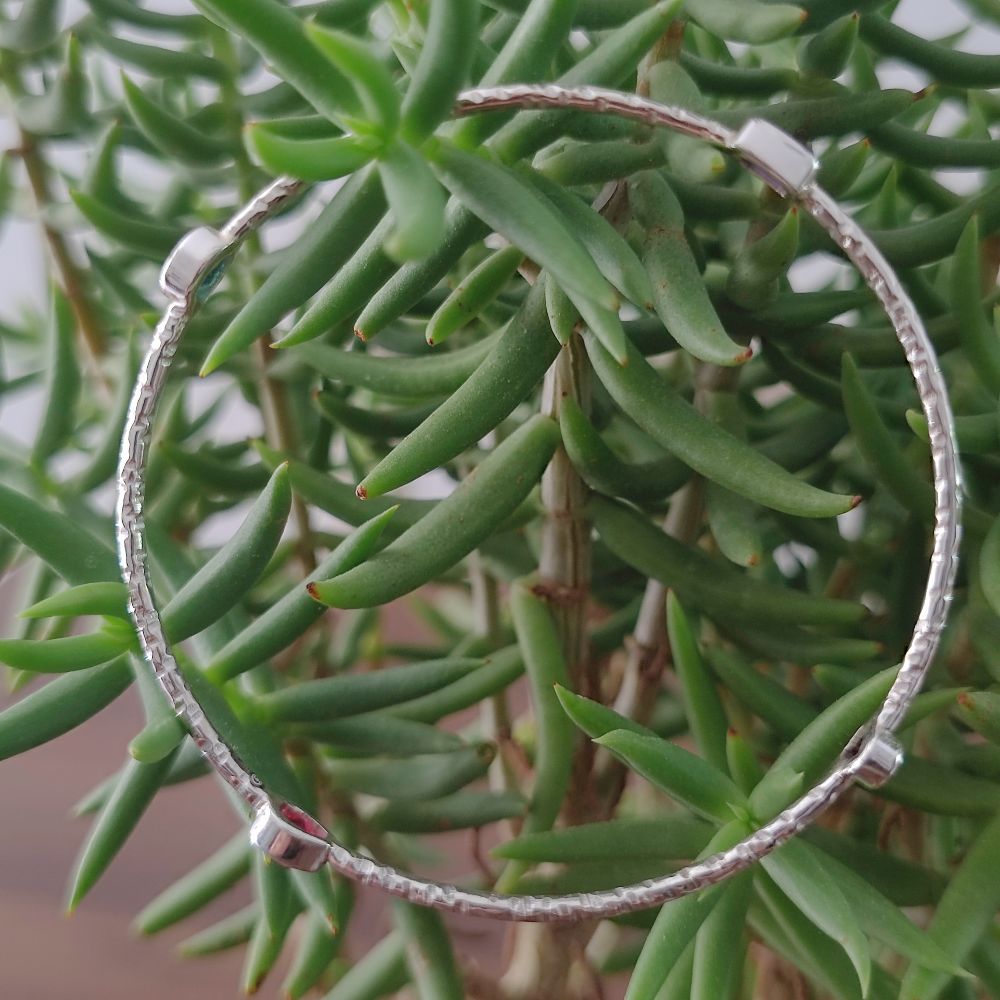 Bracciale rigido multipietra in argento 925 - KEHSPUR