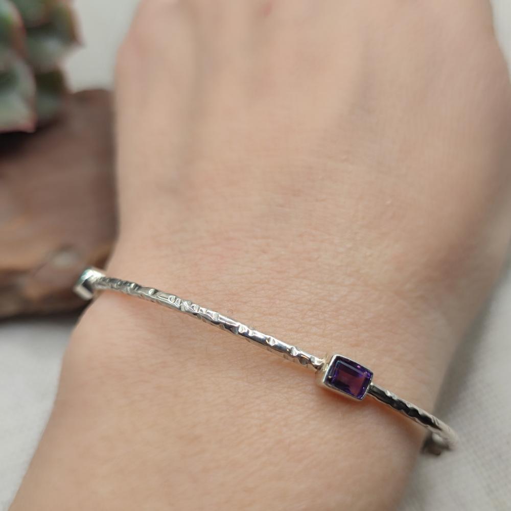 Bracciale rigido multipietra in argento 925 - KEHSPUR