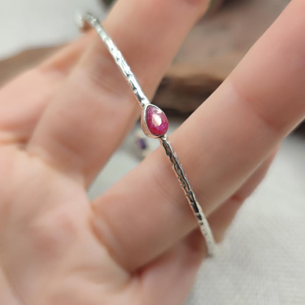 Bracciale rigido multipietra in argento 925 - KEHSPUR