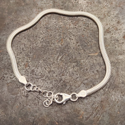 Bracciale piatto snake sottile argento 925 - BIKANER