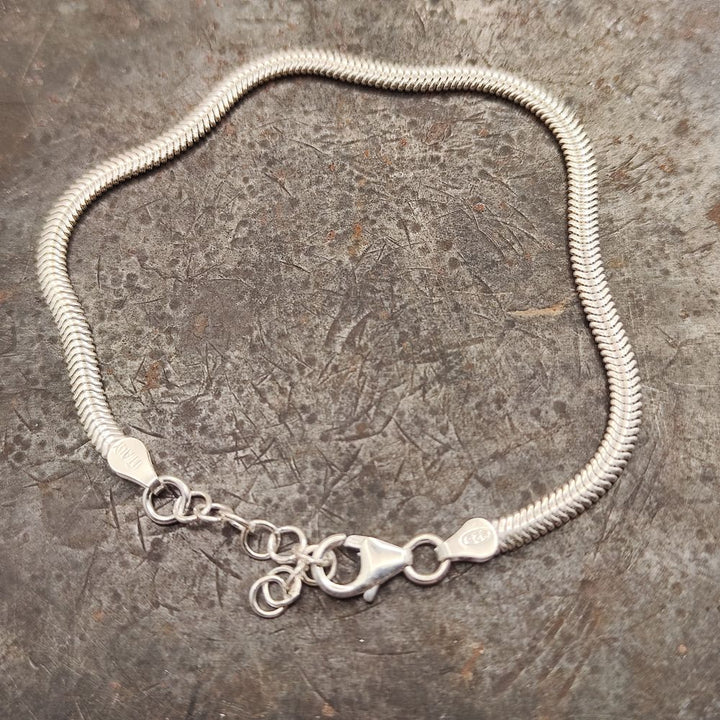 Bracciale piatto snake sottile argento 925 - BIKANER