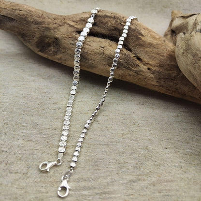 BRACCIALE ARGENTO a tubi piatti martellati grandi - JUSSA