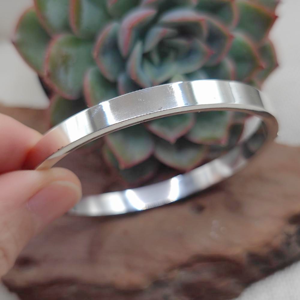 Bracciale lucido rigido apribile in argento 925 - HYERABAD