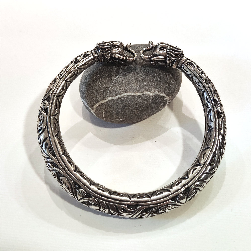 Bracciale DUNDA in Argento 925 con Elefanti – Artigianato Indiano laterale