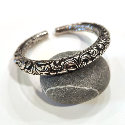 Bracciale NIRIL in Argento 925 – Artigianato Indiano Floreale Handmade