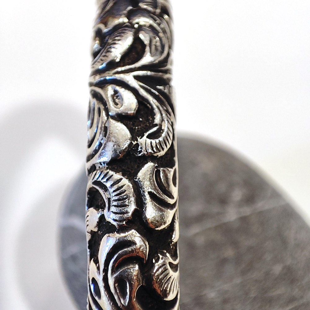 Bracciale NIRIL in Argento 925 – Artigianato Indiano Floreale Handmade dettagli floreali