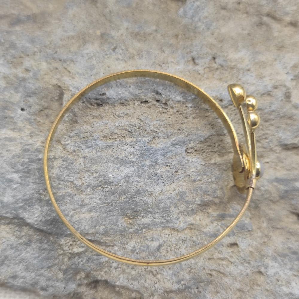 Bracciale rigido in ottone pietra di luna - SAMUDRA
