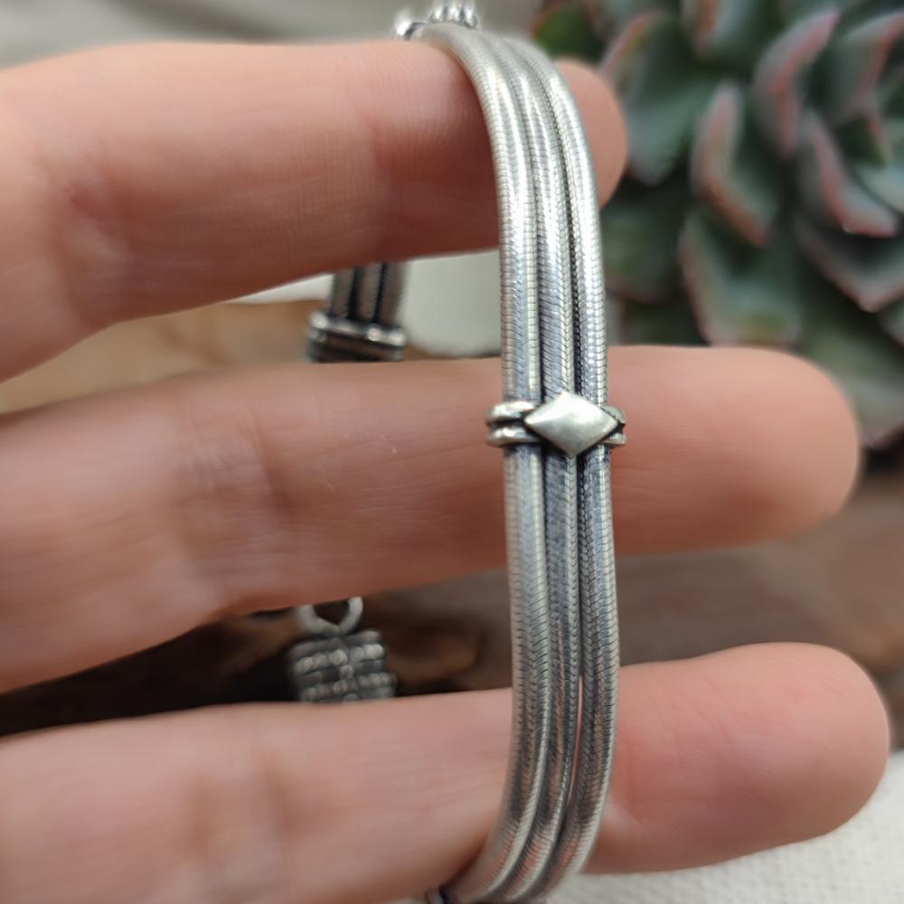 Bracciale etnico snake in argento 925 - LIRAH