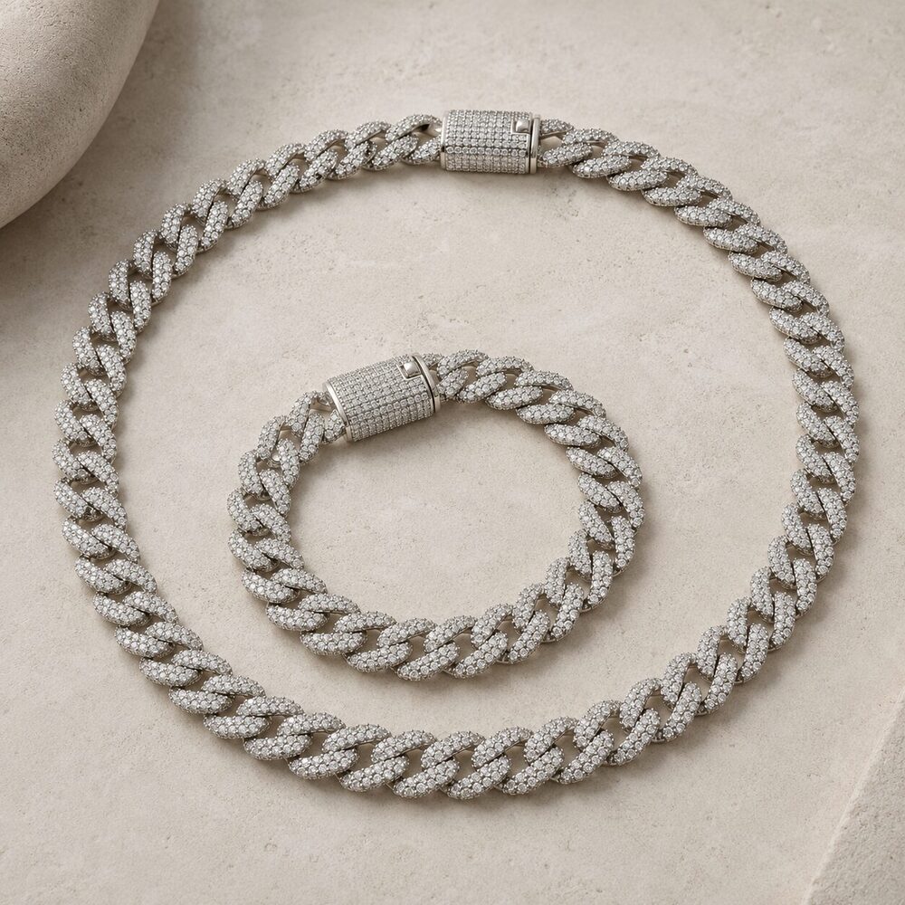 Set collana e bracciale in argento 925 con zirconi – YASMINA e LAYLA